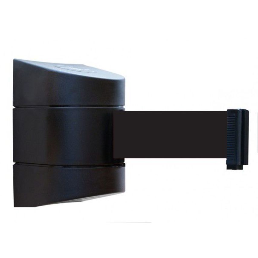 Sitesafe Wall Mount Tensabarrier - 9m Black with Black Webbing