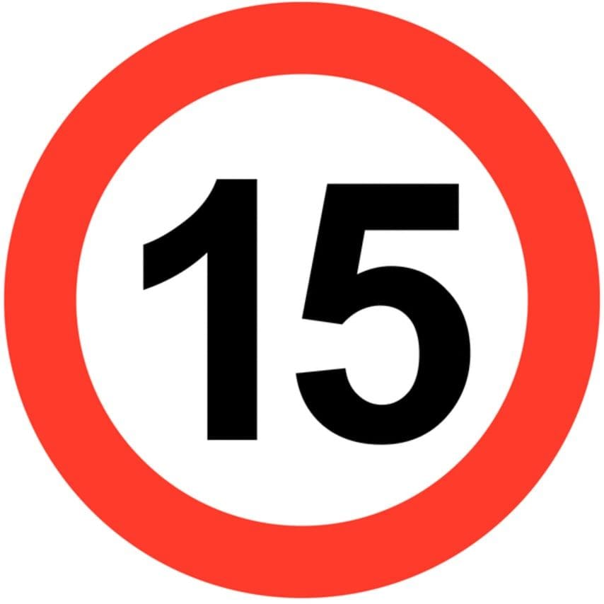 Sitesafe 600mm 15MPH Class 1 Reflective Traffic Sign (Post)