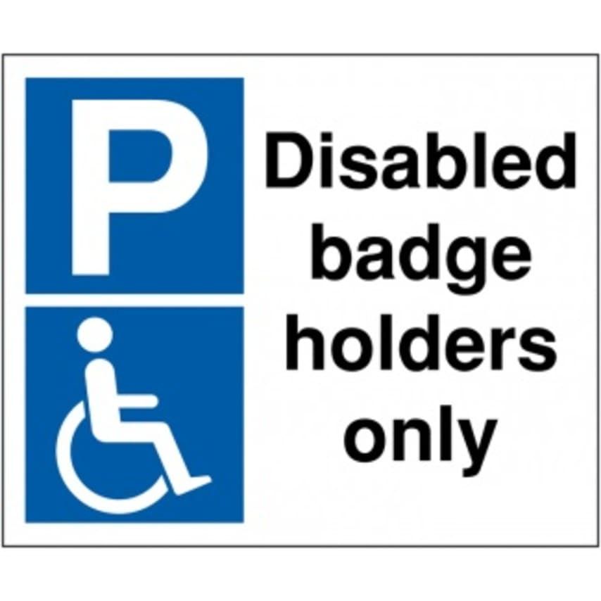 Sitesafe 330 x 400 Disabled Badge Holders Only - Polycarbonate Traffic Sign
