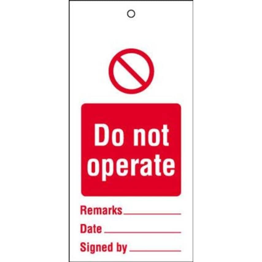 Sitesafe 200 x 100mm Do Not Operate Maintenance Safety Tag