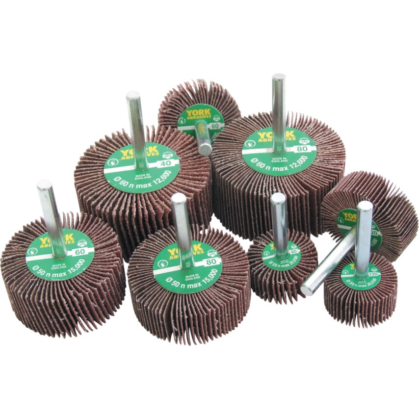 York 8Pce Assorted Flap Wheel Set Zoro UK