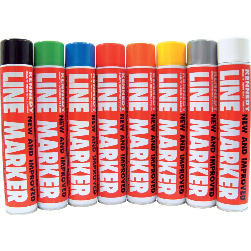 Kennedy White Line Marker Paint, Aerosol, 750ML SP at Zoro