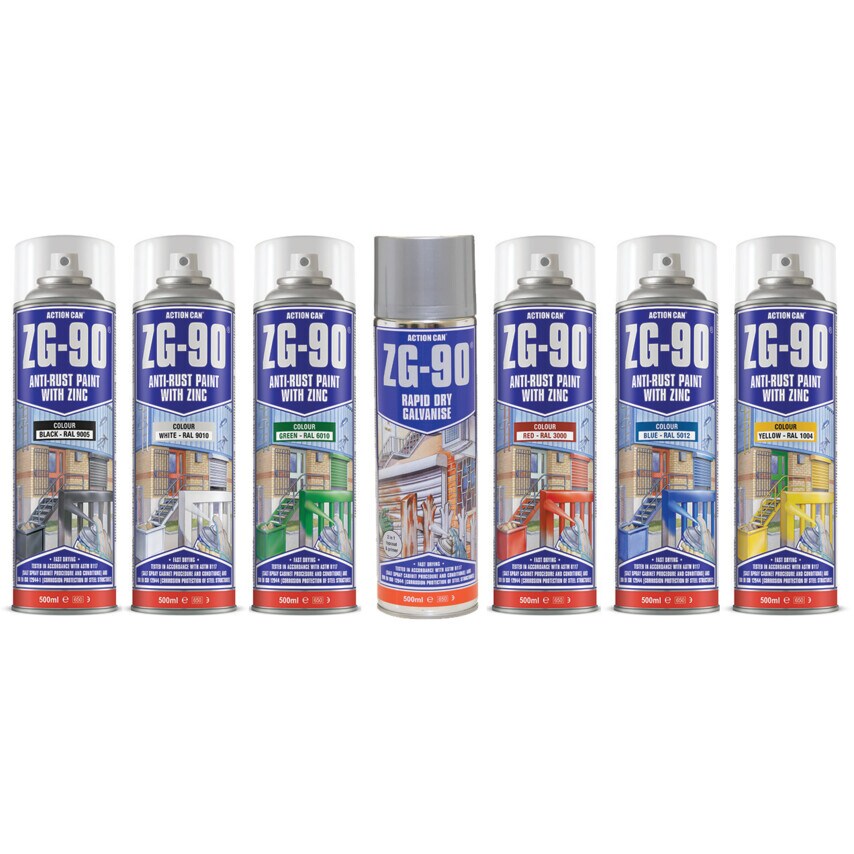 Action Can ZG90 Antirust Aerosol Blue Paint with at Zoro