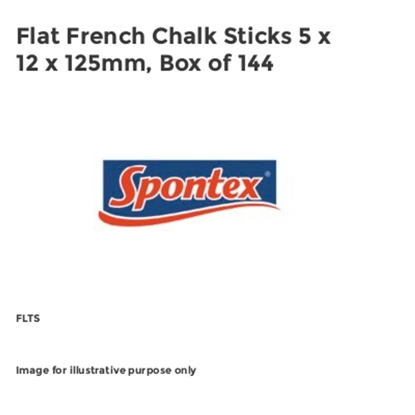 Flat French Chalk Sticks 5 x 12 x 125mm, Box of 144