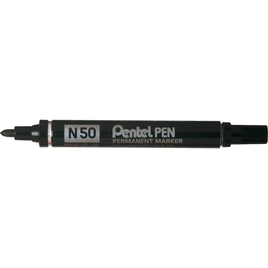 Pentel N50--A Bullet Point Permanentmarker Pen -Black (Single)
