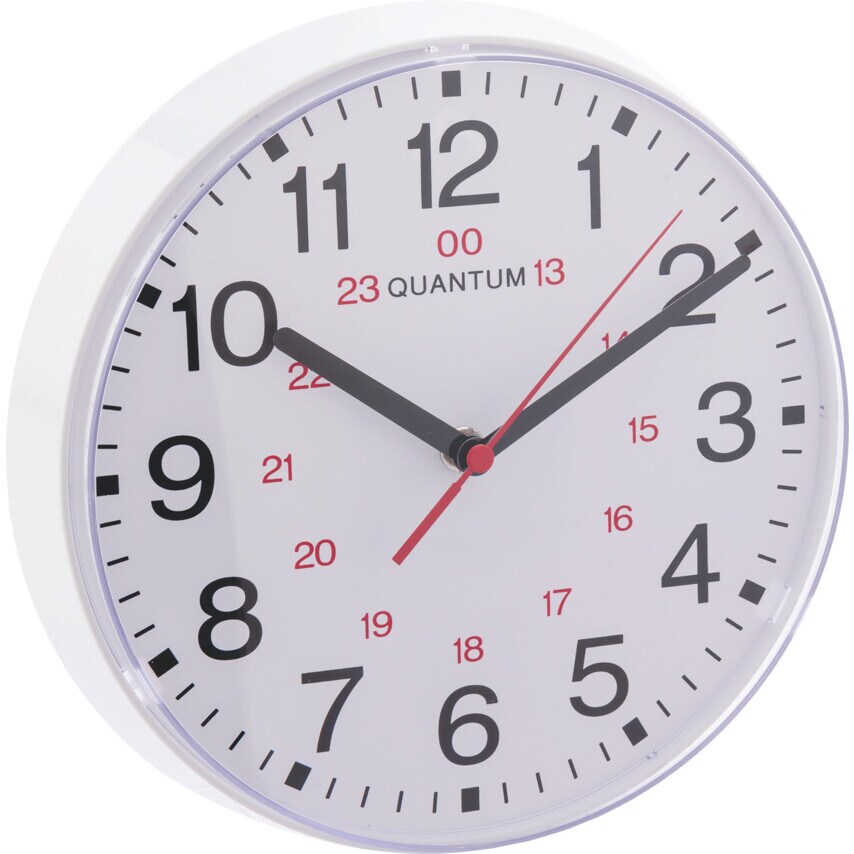 Quantum 950 8.5" Round White 24-Hour Quartz Clock