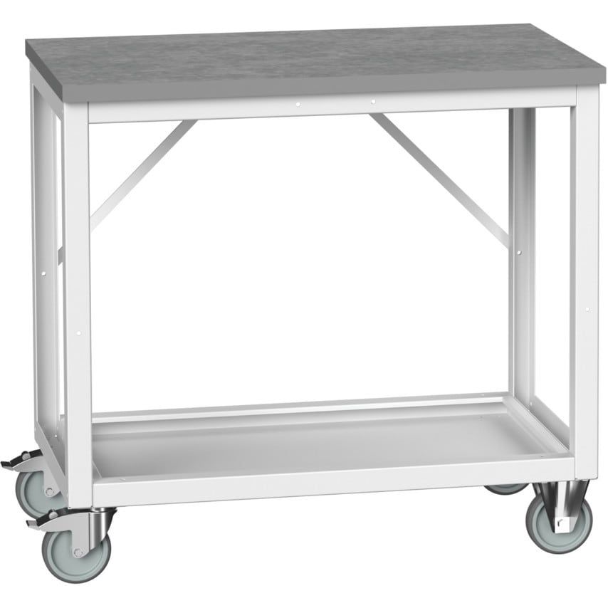 Bott Verso Mobile Bench 1000 x 600 x 930mm Lino Worktop - Light Grey