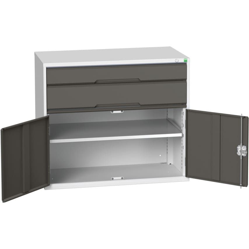 Bott Verso Combination Cupboard 1050 x 550 x 900mm 2X Drawers - Light/Anthracite