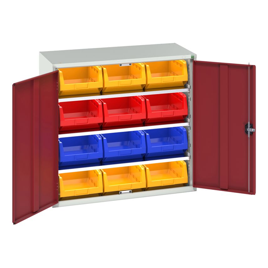 Bott Verso Bin Cupboard 1050X350X1000mm-LIGHT Grey/Red