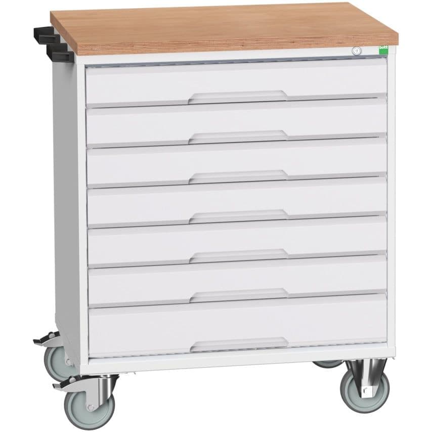 Bott Verso Mobile 7 Drawer Cabinet 800 x 600 x 980 W/MPX Worktop Light Grey
