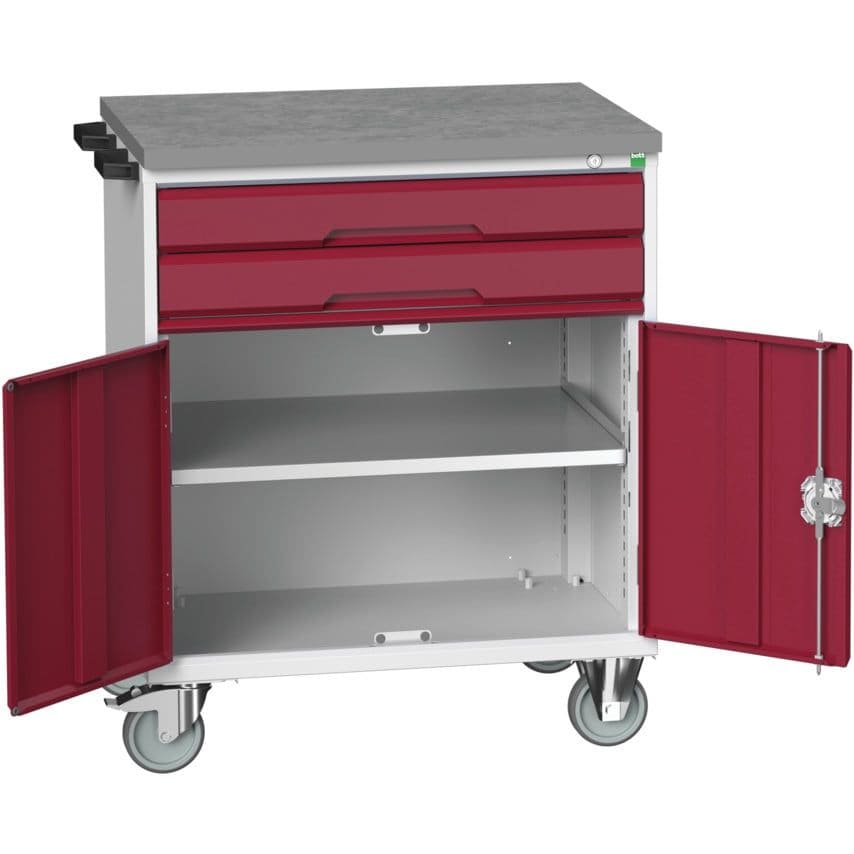 Bott Verso Mobile Combi Cupboard 800 x 600 x 980 2 Drawers 1 Cupboard Lino Top