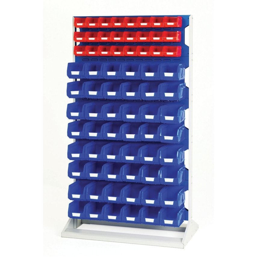 Bott 1775mm High Double/Side Louvre Panel Rack W/144 PC Bin Kit - Light Grey