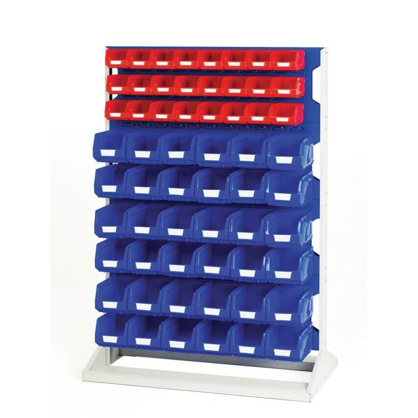 Bott 1450mm High Single/Side Louvre Panel Rack W/60PC Bin Kit - Light Grey