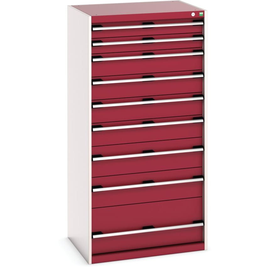 Bott Cubio SL-8616-9.1 Drawer Cabinet - Light Grey/Red