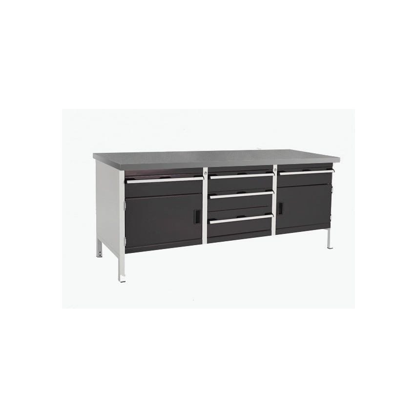 Bott Cubio Storage Bench 2078-3.6 with Lino Worktop - Light/Anthracite Grey