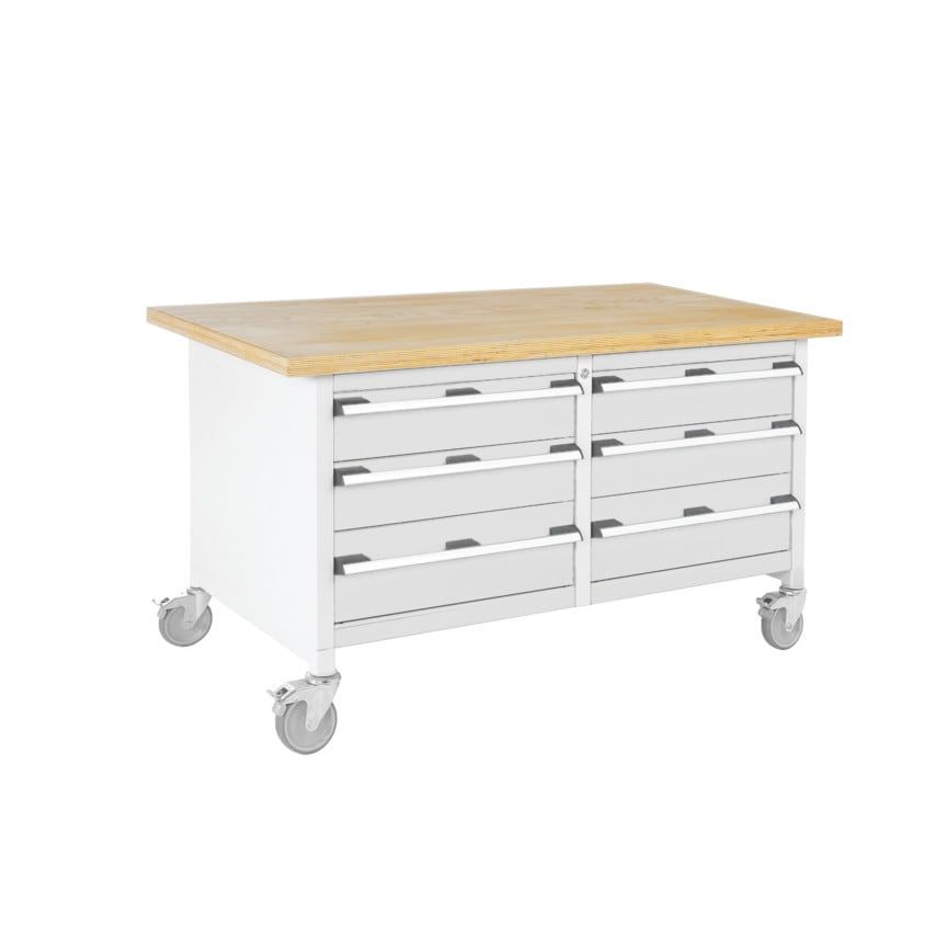 Bott Cubio KWR-1578-1.5 Mobile Storage Bench - Light Grey