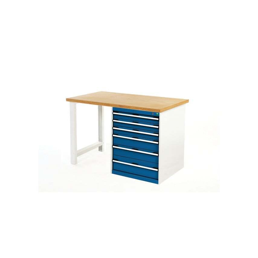 Bott Cubio Pedestal Bench 2079 W/MPX Top & 679-6 Cabinet Light Grey/Blue