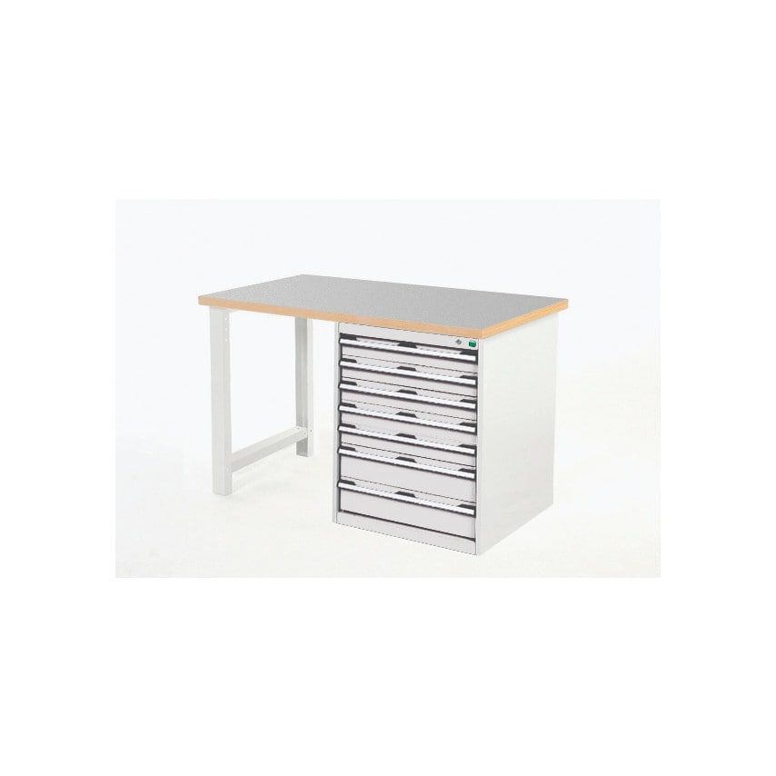 Bott Cubio Pedestal Bench 2079 with Lino Top & 679-7 Cabinet - Light Grey