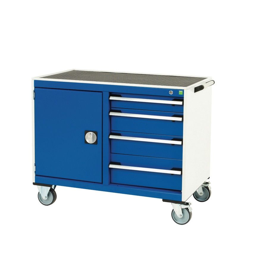 Bott Cubio MT Trolley 50 50 Door Drawer Tray-t - Light Grey/Blue