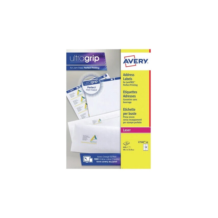 Avery L7162-40 Laser Labels White 99.1X34MM (Pack-40) - Picture 3 of 3