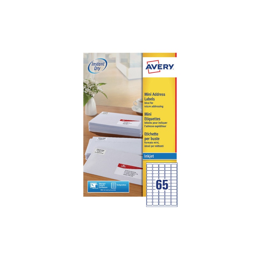 Avery J8651-25 Inkjet Labels 65TV (Pack-25) - Picture 1 of 1