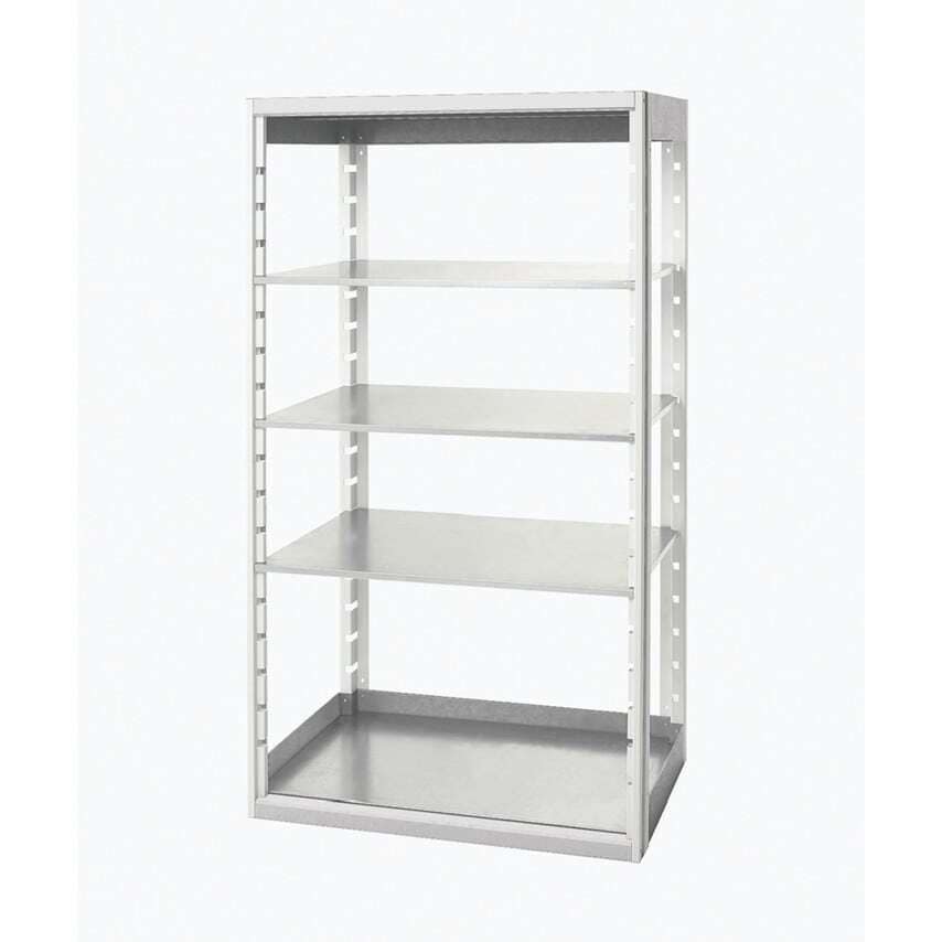 Bott Cubio Shelving System 1050 x 650 x 2000 W/4 Shelves - Light Grey