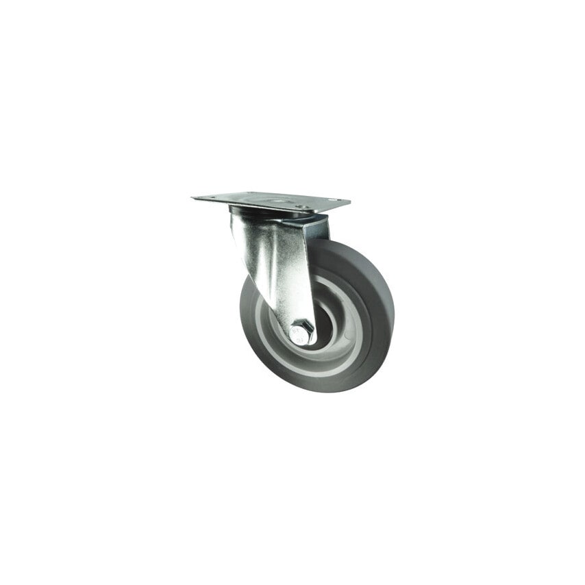 Atlas Workholders Swivel Plate 80mm Grey Rubber Tyre