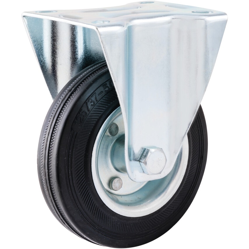 Atlas Workholders Fixed Plate 125mm Rubber Tyre Steel Centre