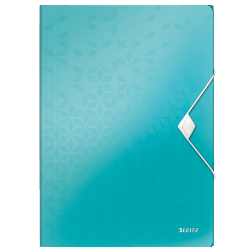 Leitz WOW 3 Flap Folder A4 Polypropylene 150 Sheet Capacity Ice Blue- you get 10