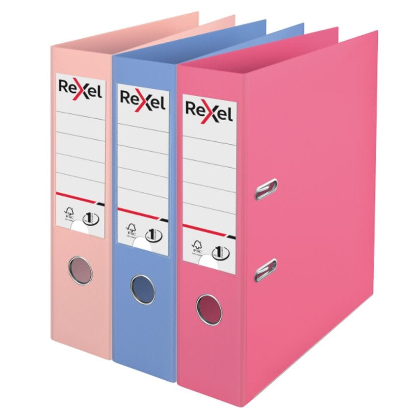 Shop Rexel A4 Lever Arch File, Assorted Colours, 75MM Spine Width
