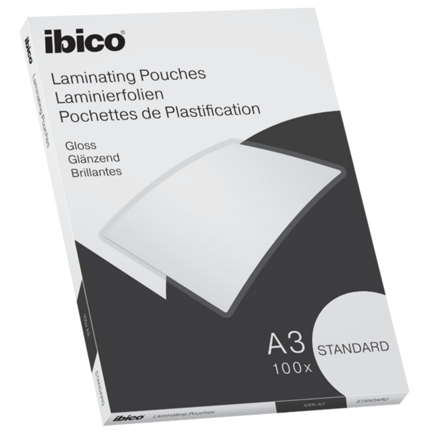 Ibico Basics Standard A3 Laminating Pouches Crystal Clear (Pack 100)