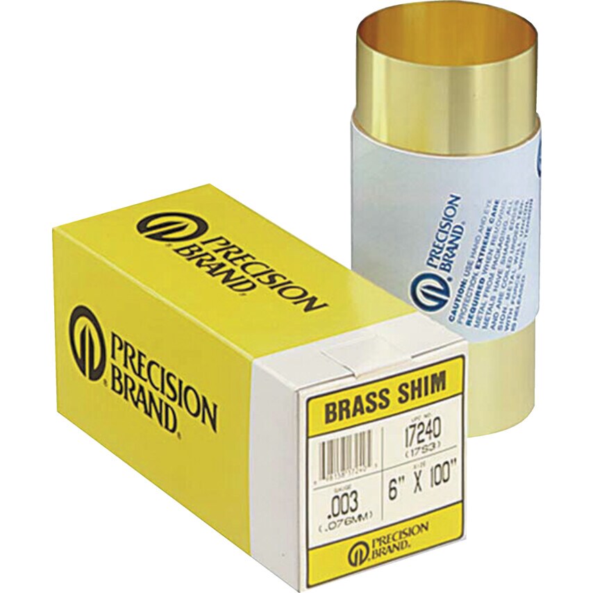 Precision Brand 0.0090"X6"X100" Brass Shim