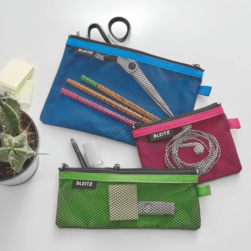 Leitz WOW 2-POCKET Travel Pouch L. Size 23X15 cm See-through and Opa- you get 10