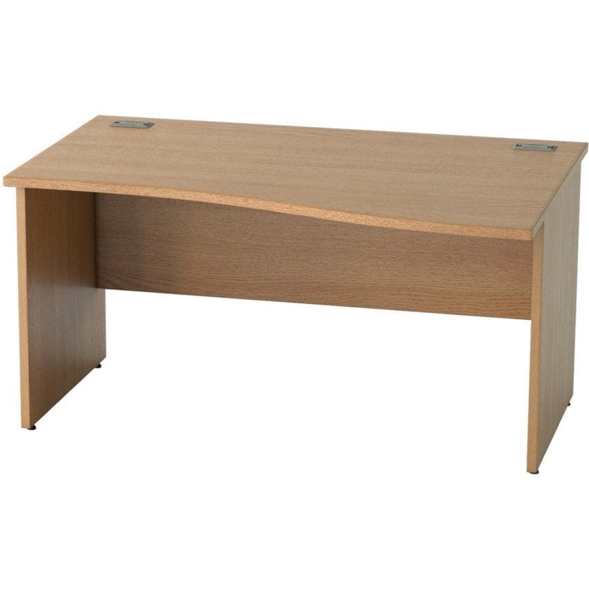 Lee & Plumpton Satellite 1400mm RH Wave Panel End Desk Light Oak