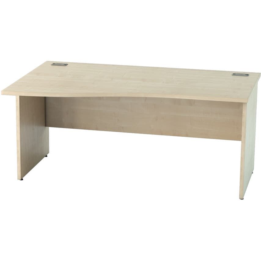 Lee & Plumpton Satellite 1600mm LH Wave Panel End Desk Maple