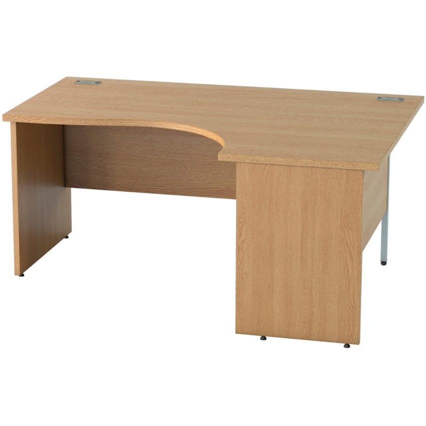 Lee & Plumpton Satellite 1600mm RH Panel End Crescent Desk Light Oak