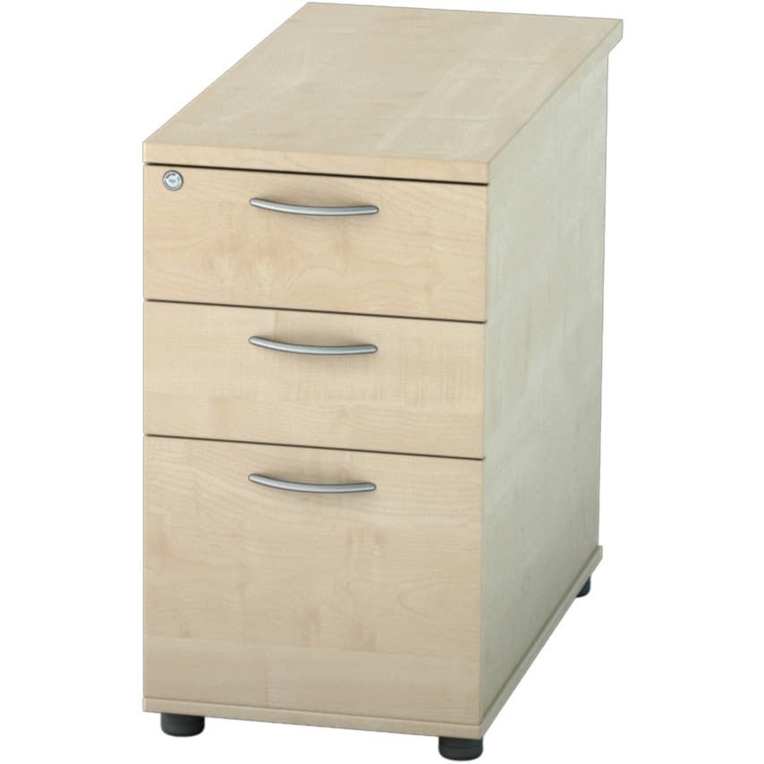 Lee & Plumpton Satellite 3-Drawer 800mm Desk High Pedestal Maple