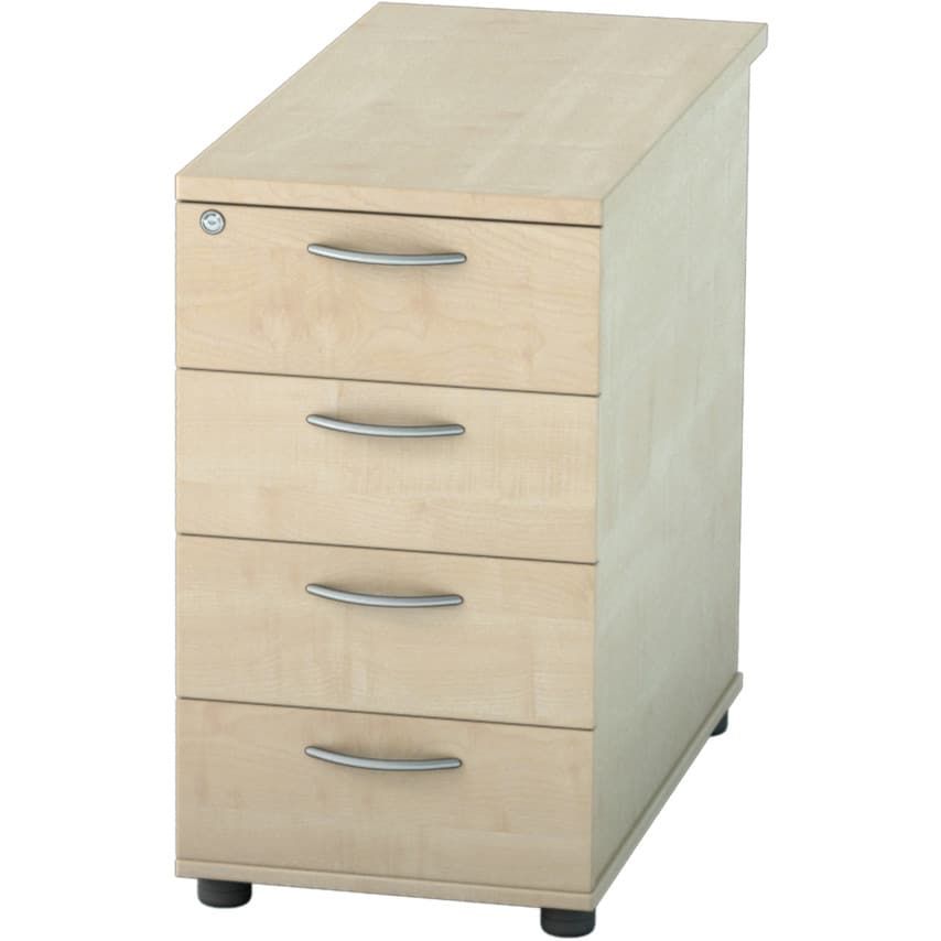 Lee & Plumpton Satellite 4-Drawer 800mm Pedestal Maple
