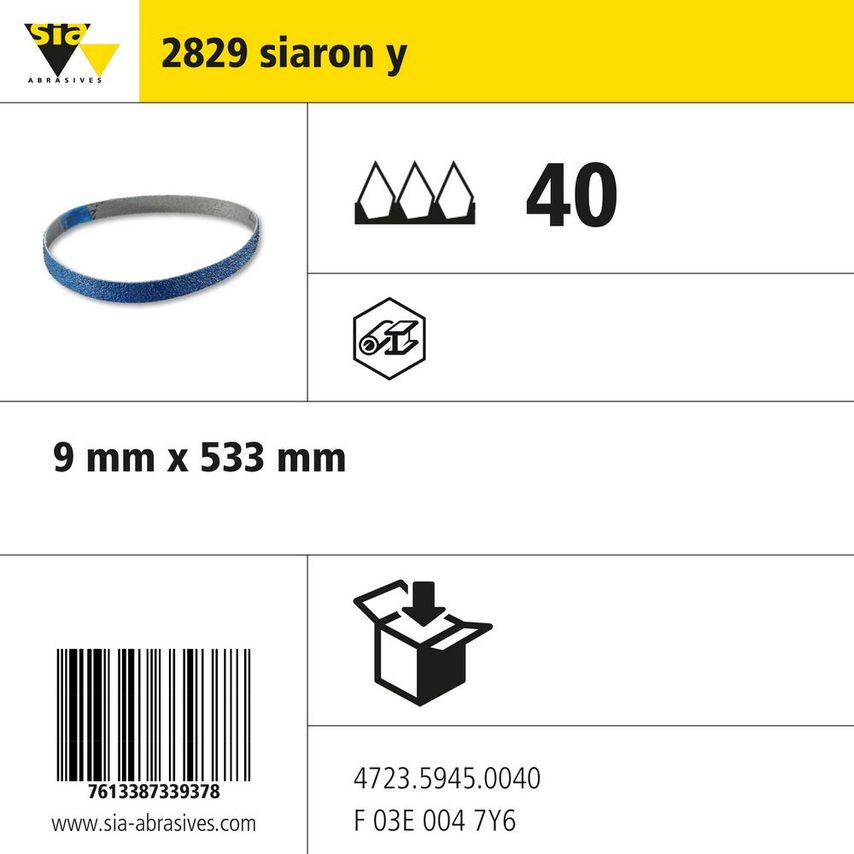 2829 Siaron Y - Tongued Sanding Belts (Width 6-30 mm/Length Up To 950 mm)