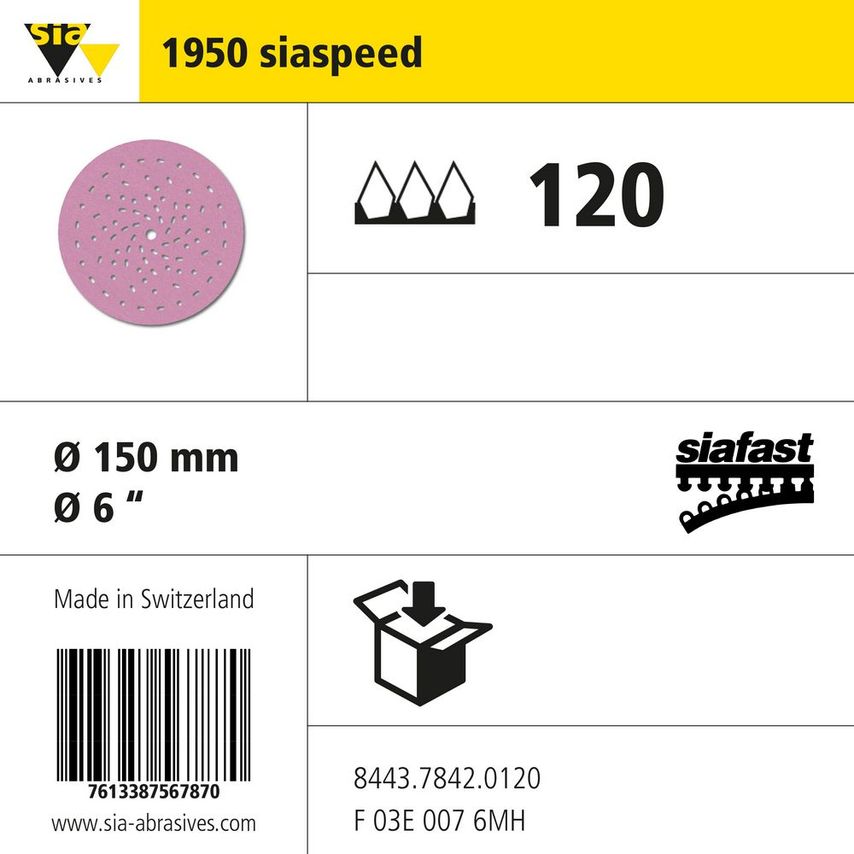 Sia Abrasives 1950 Disc S Performance 81 Hole - Diameter 150MM - Grit- you get 3