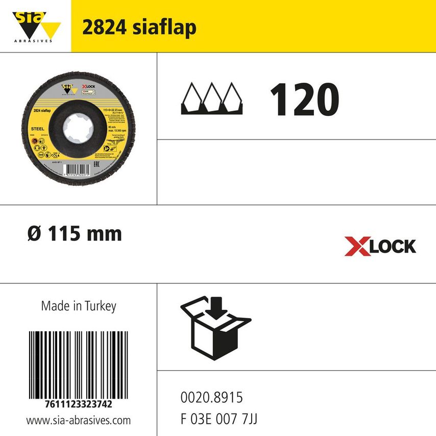 Sia Abrasives 2824 Flap Plastic Angled 8 /13 T29 X-LOCK Standard - Di- you get 5