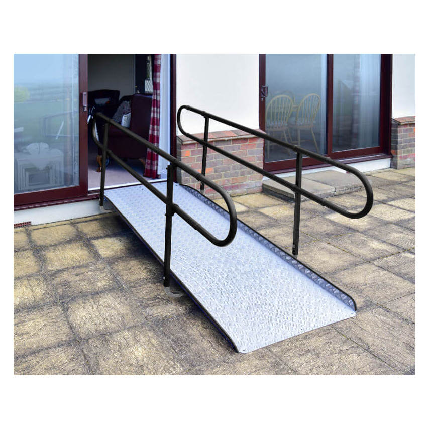 RampCentre Permaramp-adjust Wide 240cm Relocatable External Ramp with 2 Heritage