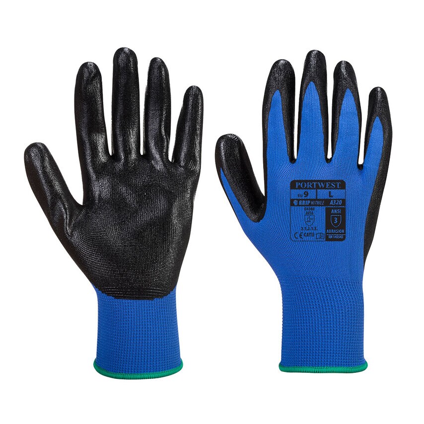 Portwest Dexti-Grip Glove, Blue, Medium, U