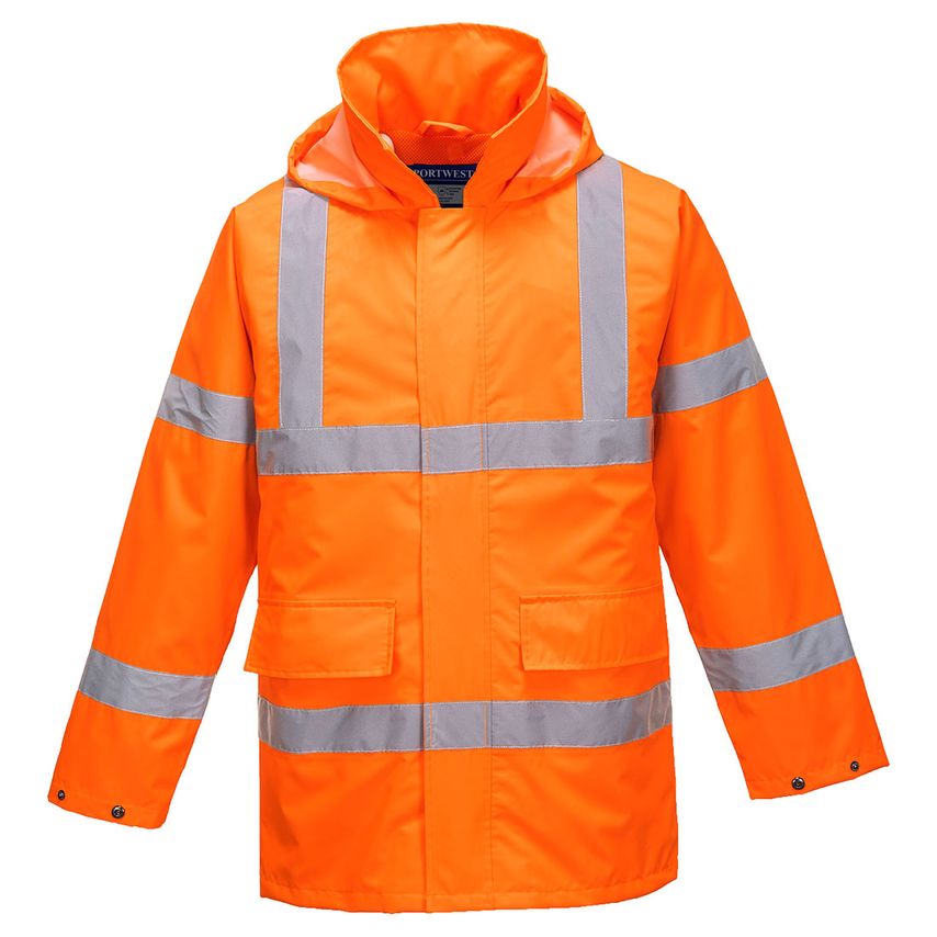 Portwest Hi-Vis Rain Lite Traffic Jacket, Orange, Medium, Regular