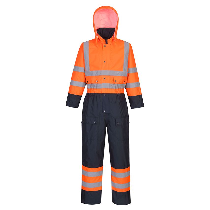 Portwest Hi-Vis Contrast Winter Coverall Orange/Navy Size 3XL Regular