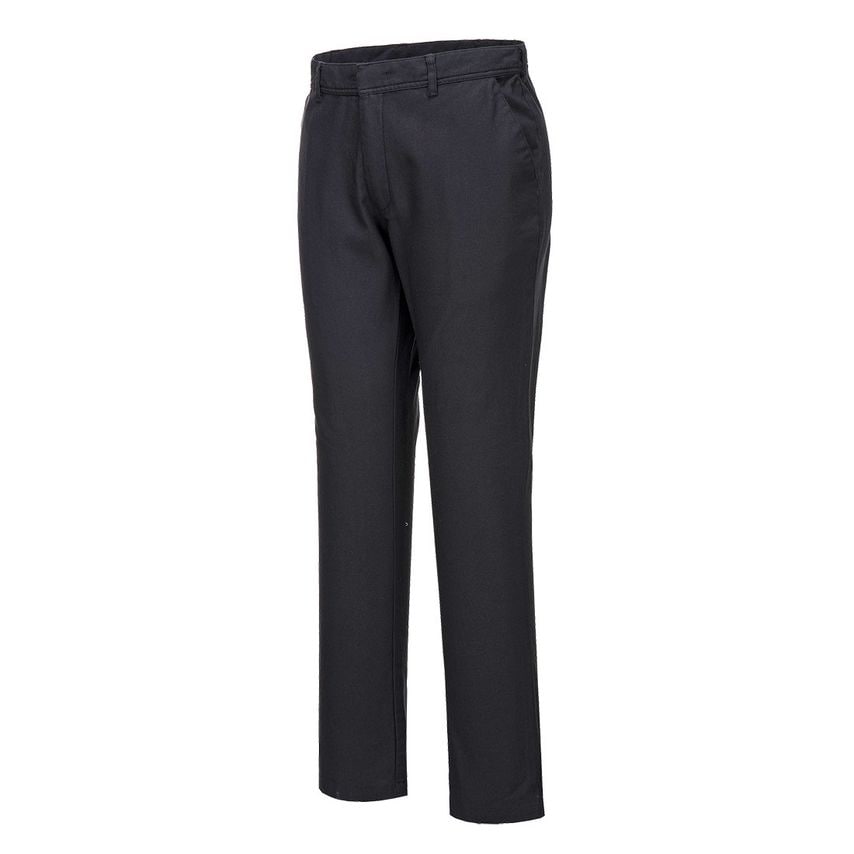 Portwest WX2 Eco Stretch Slim Chino Trousers, Black Short, 36, Short