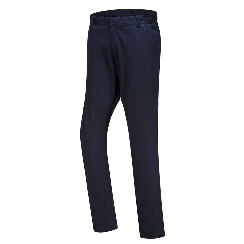 Portwest WX2 Eco Stretch Slim Chino Trousers, Dark Navy Short, 30, Short