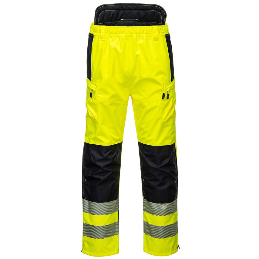 Portwest PW3 Hi-Vis Extreme Rain Trousers, Yellow/Black, Large, Regular