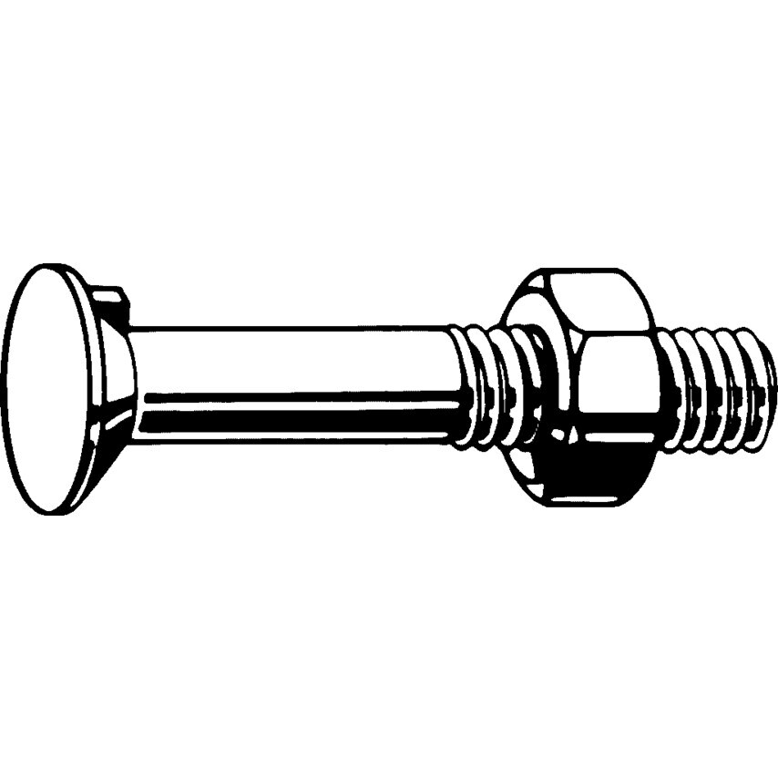 Qualfast M24X60 Flat Countersunk Nib Bolt C/W Nut (GR-4.6)- you get 25