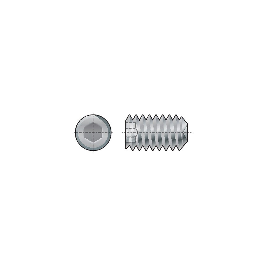 Socket Set Screw, UNC - Steel - Grade 14.9 - Knurled Cup Point - DIN 916
